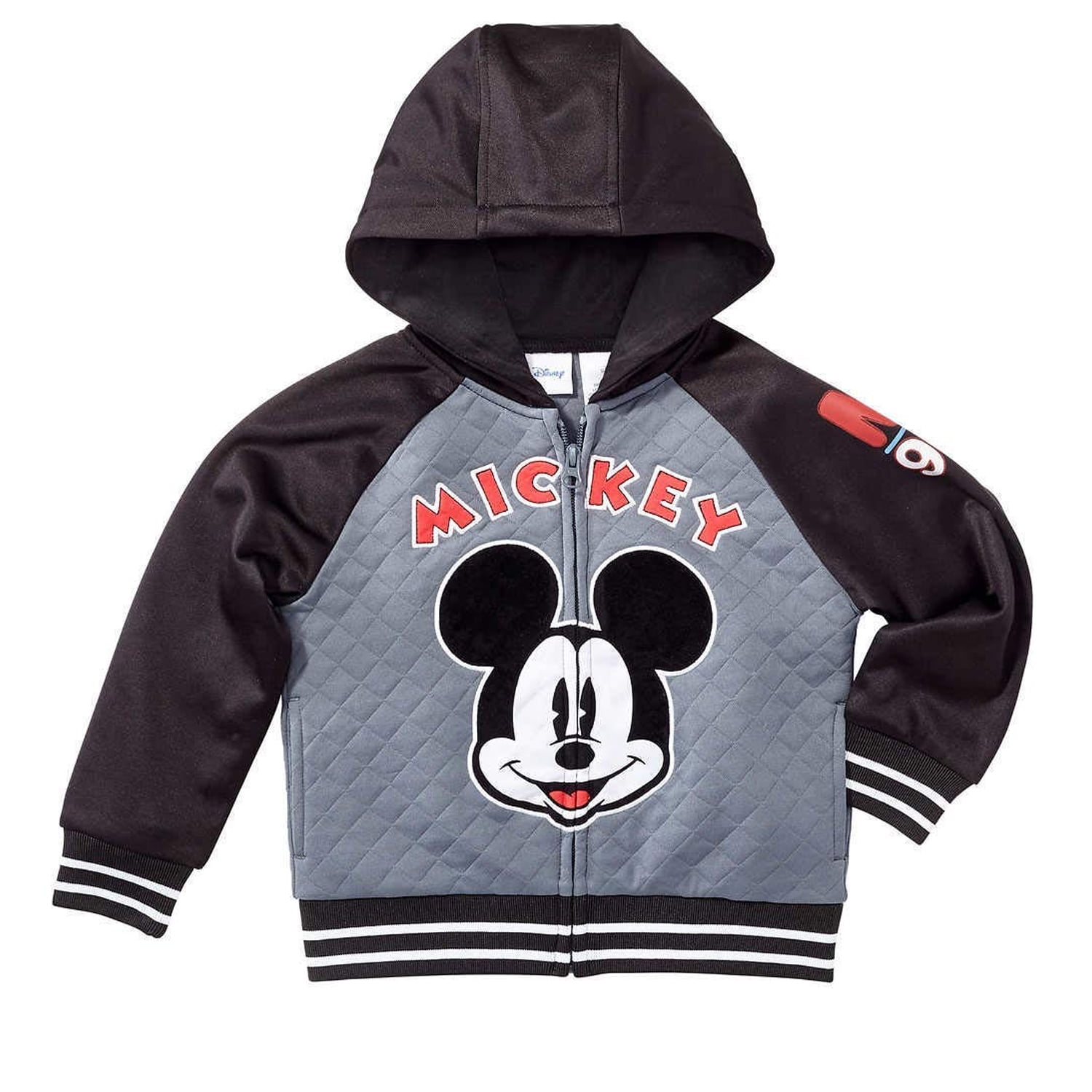 Disney Boy's Mickey Mouse FullZip Jacket (Grey/Black, 3T)