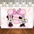 thumbnail image 1 of Fondo de vinilo de dibujos animados para fiesta de cumpleaños de niños, paño de pared personalizado de Mickey Mouse, Minnie Mouse, decoración para Baby Shower, 1 of 4