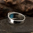 thumbnail image 4 of Men's Minimalist Blue Square Turquoise Ring Sleek Band Style for Everyday Wear,Blue,8, 4 of 5