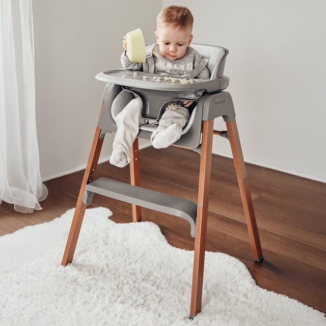 Trona Convertible Plegable para Bebé Fodoss con Bandeja y Cojín
