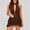 Brown, variant on IUYRTFE Women's Halter Neck Sleeveless Tiered Ruffle Mini Dress Solid Color Summer Casual Loose Fit Top