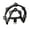 Black, variant on CEORPER Drum Set Half Moon Tambourine Hi-Hat Tambourine with Double Row Jingle