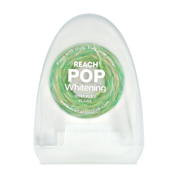 Hilo dental blanqueador Reach POP sabor menta con bicarbonato, 50 m