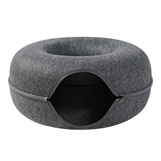 Tienda de campaña para gatos con cama de fieltro Gris oscuro Perfecl