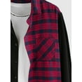thumbnail image 4 of Zaful Classic Plaid Shirt for Men Plaid Spliced Pattern Long Sleeve Shirt Red XL, 4 of 4