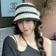 thumbnail image 5 of Sombrero de pescador de paja de verano con circunferencia de la cabeza de 56-58 cm, sombrero de lavabo para mujer, sombrero de protección solar hueco y transpirable, 5 of 5