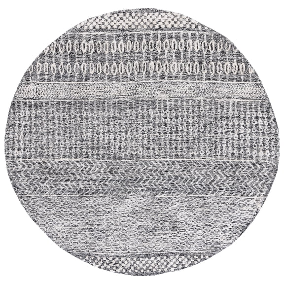 SAFAVIEH Glamour Andreas Geometric Area Rug, Charcoal/Ivory, 6' x 6' Round