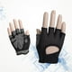 thumbnail image 5 of Mujeres Moda Entrenamiento de fuerza Guantes de medio dedo Guantes protectores de palma Equipamiento deportivo Guantes para levantamiento de pesas Entrenamiento con mancuernas (negro, talla L), 5 of 5
