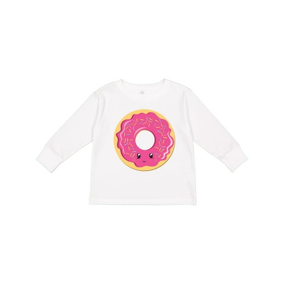 Inktastic Hot Pink Donut Boys or Girls Long Sleeve Toddler T-Shirt