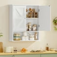 thumbnail image 4 of Bathroom Wall Cabinet, Bathroom Cabinet with Barn Doors & Adjustable Shelf, Farmhouse Medicine Cabinet for Bathroom, Laundry Room, White, 4 of 7