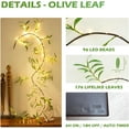 thumbnail image 5 of Lighted Olive Garland Battery Operated with Timer, 6.56Ft 96 LED Fairy Lights, Artificial Greenery Twig Vine for Christmas, Spring, Fireplace, Mantle & Indoor/Outdoor Decor, 5 of 7