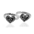 thumbnail image 3 of Sechi Sterling Silver Heart Design Toe Rings for Women, Pack of 2, Oxidized Finish, 3 of 5