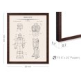 thumbnail image 2 of Poster Master Superhero Blueprint Poster - Superhero Suit Patent Print - Comic Book Art - Fantasy Art - Armored Robot Art - Weapon Art - Great Playroom or Kid's Room Decor, 8x10 Brown Framed, 2 of 4