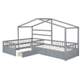 thumbnail image 6 of Noble House Yorke Twin Size House Platform Bed with 3 Storage Drawers, L-Shaped Solid Wood Frame, Gray, 6 of 13