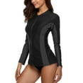 thumbnail image 3 of Women's Zipper Rash Guard Color Block Long Sleeve Swim Shirt UPF 50+ Swimsuit Tops, 3 of 6