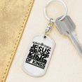 thumbnail image 6 of Jesus King Of Kings Stainless Steel or 18k Gold Premium Swivel Dog Tag Keychain, 6 of 16