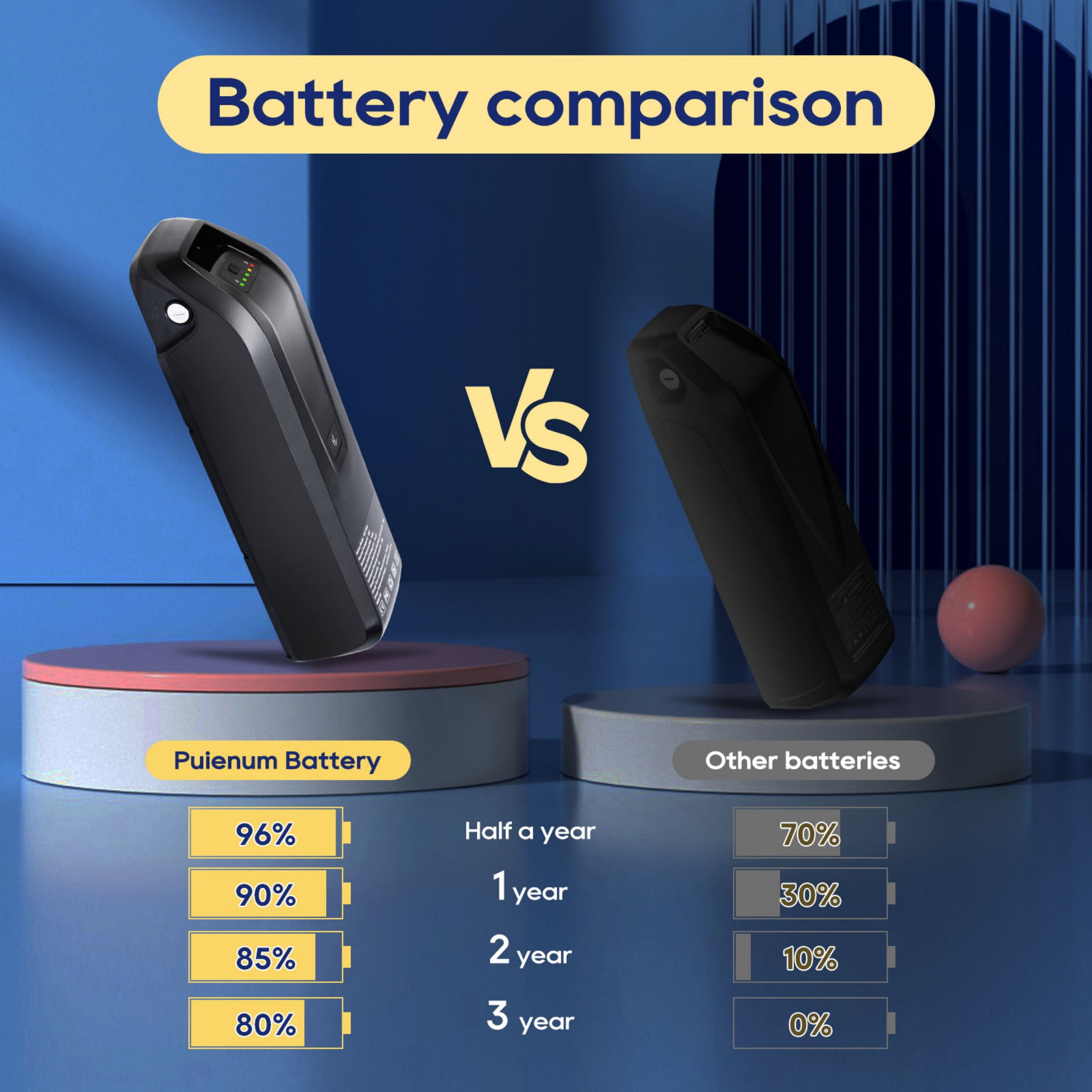 48v 10ah Ebike Battery 5-Pins Mount 1000W 48v Lithium Ion Battery for Electric Bike