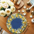 thumbnail image 2 of Round Placemats Lemon Daisy Wreath 15 inch Set of 6 Table Mats for Dining Table Floral Fruit Blue Heat Resistant Non-Slip Kitchen & Home Decorative Place Mat Set, 2 of 8