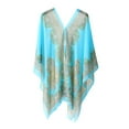 thumbnail image 2 of Joernso Women Summer Beach Bikini Cover Up Loose Chiffon Blouse Shawl Scarf with Buttons, 2 of 6