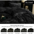 thumbnail image 6 of PHF Truly Velvet Duvet Cover Set Queen Size, 3 Pieces Luxury Ultra Soft Comforter Cover Set, Warm Flannel Duvet Cover with 2 Pillow Shams Bedding Collection, 90"x90", Black (No Insert), 6 of 7