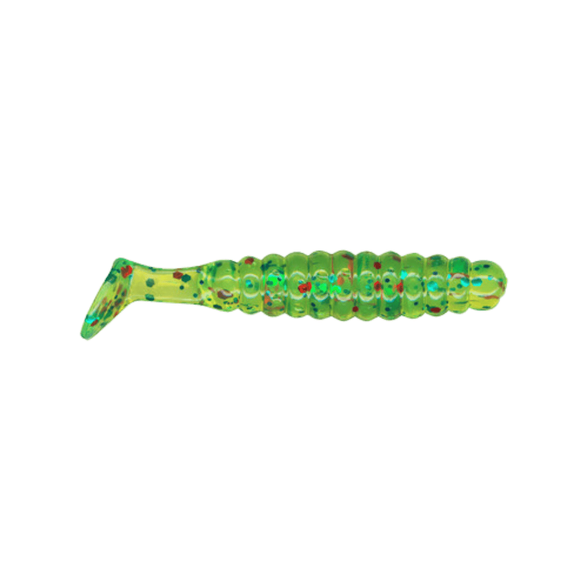 Charlie Brewer's Crappie Slider Grub White/Pink Glow Tail