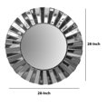 thumbnail image 5 of The Urban Port UPT-226276 28 in. Miroir Mural Flottant Rond avec Cadre Miroir Work&44; Silver, 5 of 5
