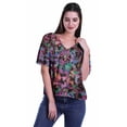thumbnail image 2 of Moomaya Blouse d'Été Boho à Manches Courtes en Rayonne Imprimée pour Femmes, 2 of 5