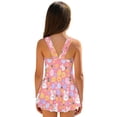 thumbnail image 2 of DISNIMO Bunny Flower Printed Girls' Sleeveless Swimsuits Easter Egg Print One Piece Swimwear Skirted Soft Stretch Swim Dress Quick Dry U Neck Bathing Suit, 2 of 8