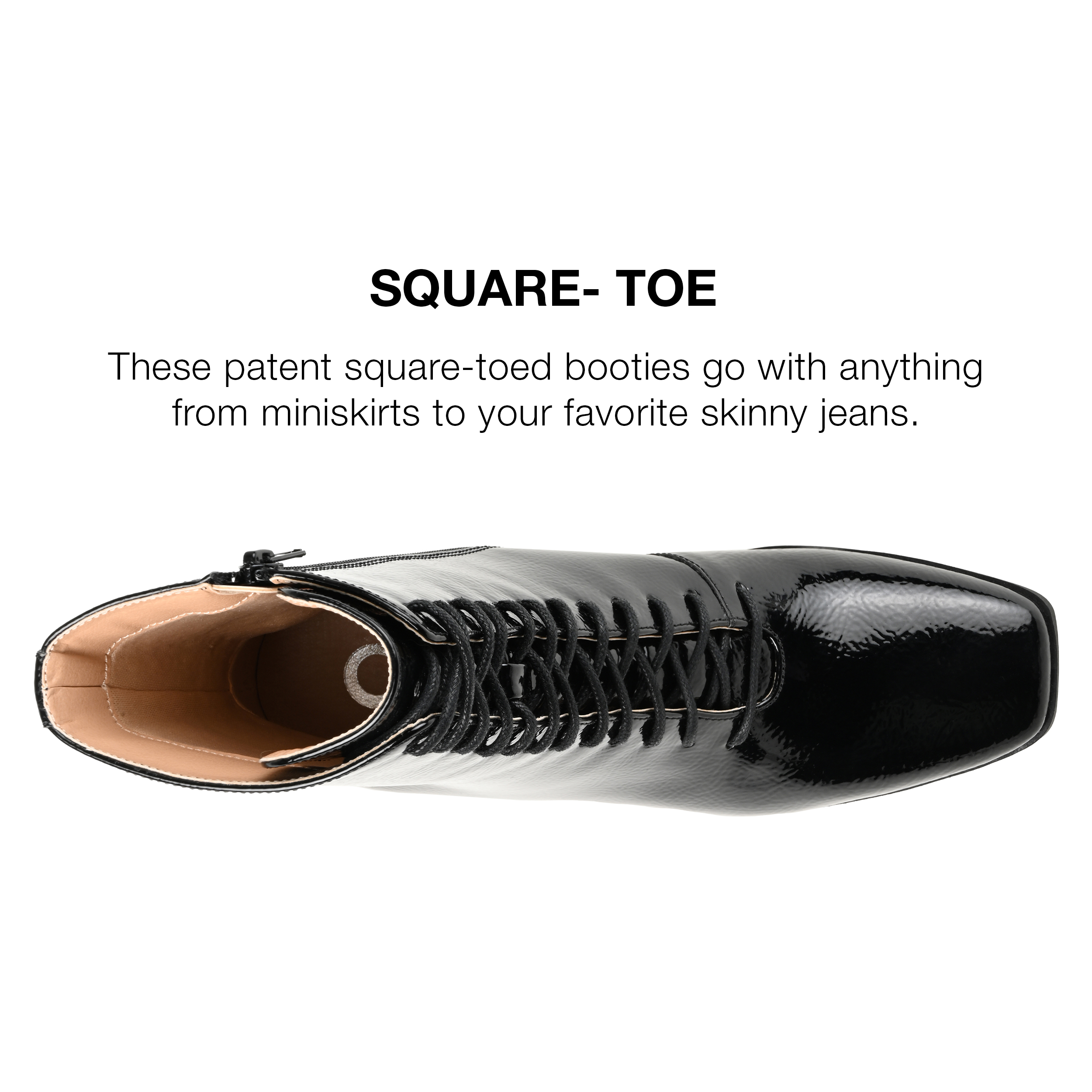 Journee Womens Covva Inside Zip Stacked Heel Booties, Widths Available