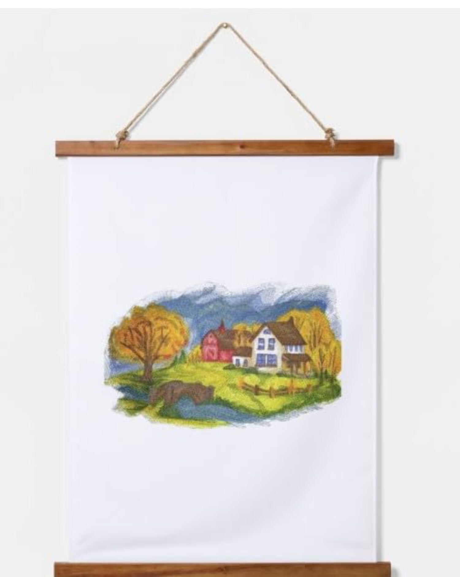 BeyondVision Custom and Unique Autumn Colors in The Country Scene Embroidered Iron on/Sew Patch [11.69" 6.79"]