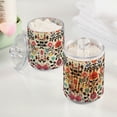 thumbnail image 2 of Yayeee 4 Pack Qtip Holder Bathroom Cotton Swab Canister with Lid Clear Dispenser Set, Beige Red Floral, 2 of 6