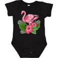 thumbnail image 3 of Inktastic Flamingo with Tropical Flowers Boys or Girls Baby Bodysuit, 3 of 5