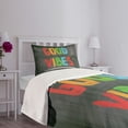 thumbnail image 5 of Ambesonne Chill Quilted Bedspread Set 2 Pcs, Blackboard Colorful, Twin Size, Multicolor, 5 of 6