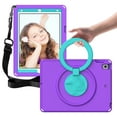 thumbnail image 3 of ELEHOLD Rugged Case for iPad Mini 6 2021 with 360° Rotatable Folding Handle Grip Kickstand Built-in Screen Protector Crossbody Shoulder Strap Washable Shockproof Mini 6 Case,Purple, 3 of 8