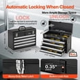 thumbnail image 2 of 20.5-Inch Portable Metal Tool Box, 4-Drawer Tool Chest with Ball Bearing Slides & Lock, Powder Coated Storage Organizer with EVA Liners, 2 of 5