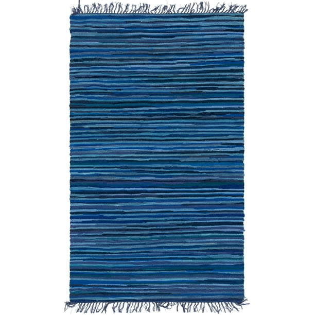 Unique Loom Striped Modern Area Rug, Blue, 72