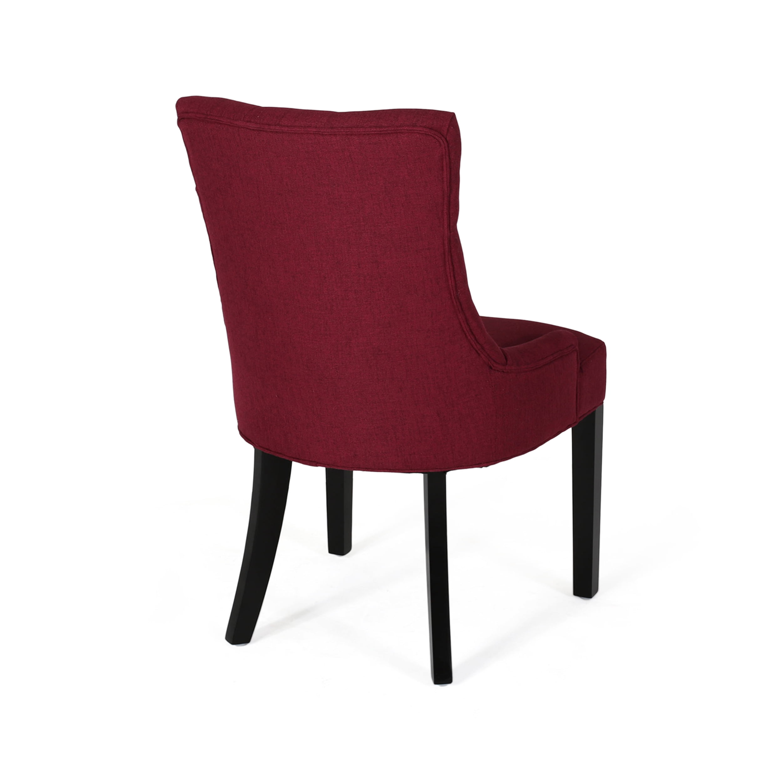 Noble House Byron Fabric Dining Chairs, Set of 2, Deep Red, Dark Brown