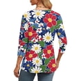 thumbnail image 5 of XUNKUSGA Shirts for Women Casual V Neck 3/4 Sleeve Tops for Women Trendy Comfortable Breathable Ladies Tops and Blouses Basic Tops for Woman S-2XL Pink, 5 of 7