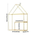 thumbnail image 3 of Wall Mounted Shelf, Home Storage Rack, No Drill Wall Decor Storage for Living Room and Bedroom, Iron Frame Solid Wood Shelves Double Layer Geometric House Shape, 3 of 7