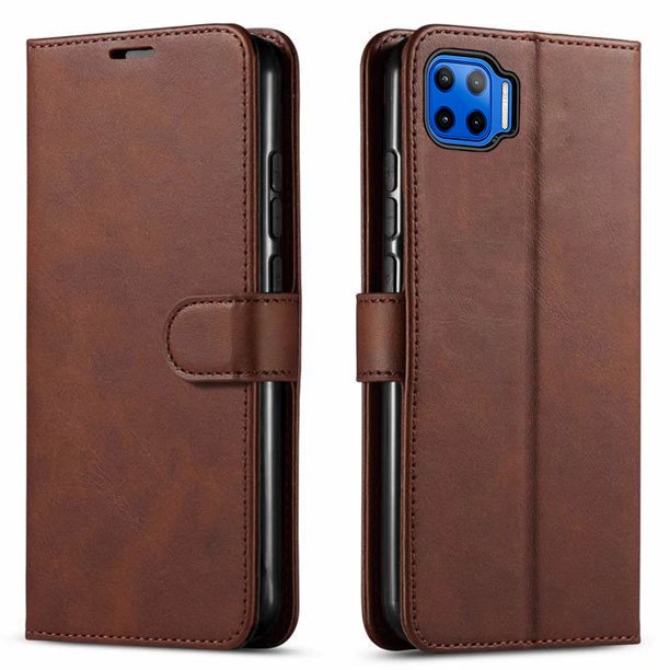 Motorola One 5g Case Not Fit Motorola One 5g Ace Starshop Premium Leather Wallet Pocket Credit Card Slots Brown Walmart Com