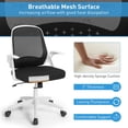 thumbnail image 4 of Giantex Mesh Rolling Office Chair w/Flip-up Armrest, Adjustable Ergonomic Desk Chair, Task Computer Chair w/Lumbar Support, Rocking Backrest, Executive Chair for Home Office, White, 4 of 8