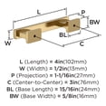 thumbnail image 4 of Amerock Triomphe 3 inch (76mm) Center-to-Center Champagne Bronze Cabinet Pull - 10 Pack, 4 of 5