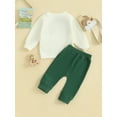 thumbnail image 4 of Baby 2Pcs Irish Boys Day Outfits 3 6 12 18 24 Months 2T 3T Toddler Boy St Patricks Day Clothes Long Sleeve Letter Embroidery Sweatshirt and Pants Set, 4 of 9