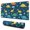 DarkBlue Cartoon Dinosaurs-1, variant on Long Mouse Pads for Desk,DarkBlue Cartoon Dinosaurs Leaves Desk Mats on Top Of Desks, Desk Mouse Pad Extra Large with 3mm Non-Slip Base and Stitched Edge for Gaming,Work,Home 31.5"x11.8"