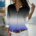 thumbnail image 2 of cfhntfmh Chemises Boutonnées pour Femmes Imprimé Rayé Manches Longues Blouses Col Automne Tops de Travail Amples, 2 of 4