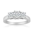 thumbnail image 1 of Bague Trois Pierres Diamant 1.00ctw en Or Blanc 10k, 1 of 1
