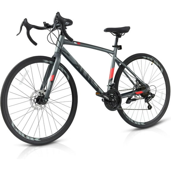 Pipleo Mens Road Bike, 700C x 21 Speed with Shimano Gears & Aluminum Frame - Lightweight Sport Racing and Urban Commuter Hybrid Bicycle for Adults