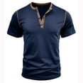 thumbnail image 3 of bnaln Men's Shirts Casual Henley Shirts Classic Button Cotton Short Sleeve T-Shirt Summer Basic Solid Color Henry Shirt Lightweight Tees Tops, 3 of 7
