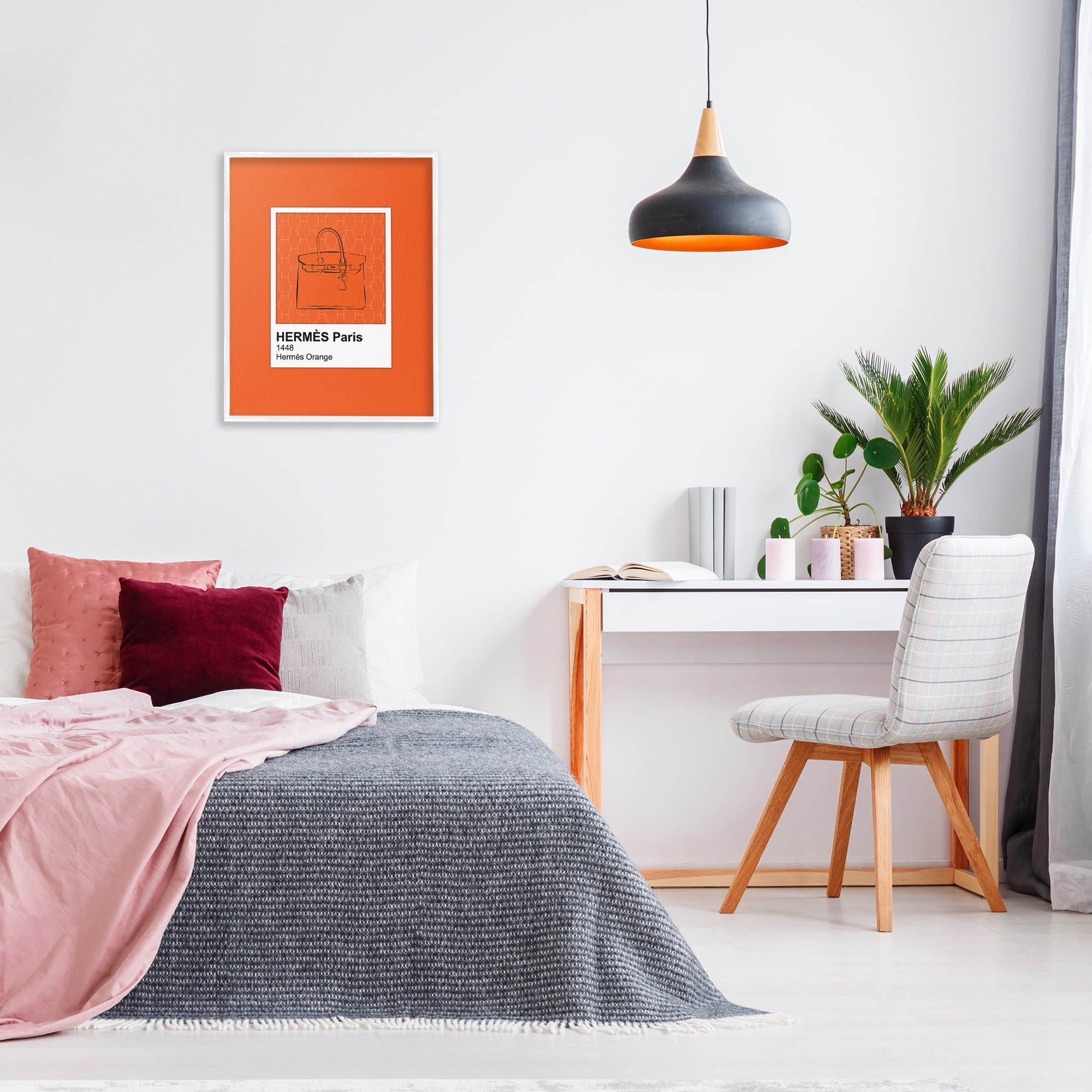 Stupell Industries Orange Fashion Hue Beauty & Fashion Painting White Framed Art Print Wall Art, 24 x 30