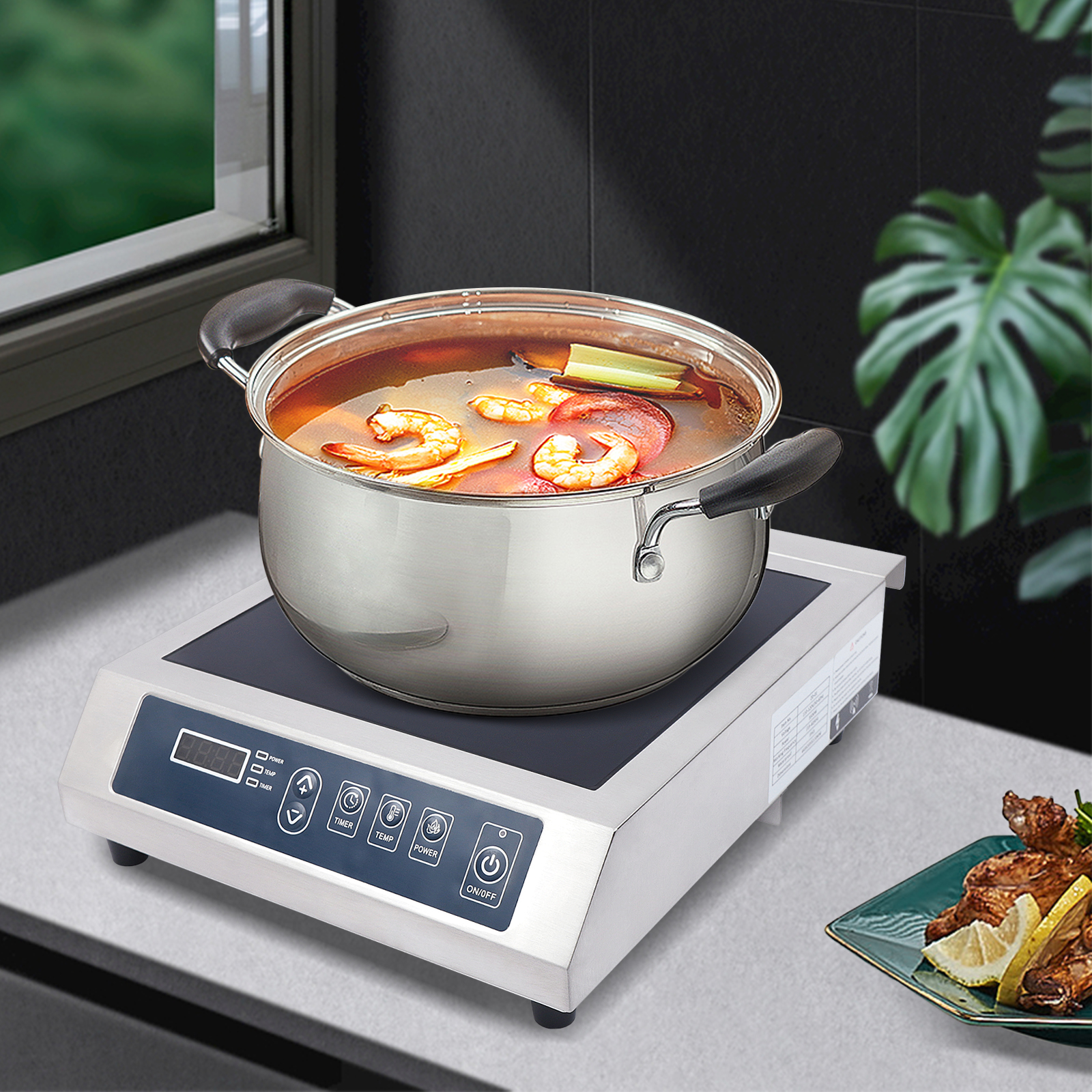 Portable Professional Induction Cooktop 3500W Countertop Burner, Electric Induction Burner with Sensor Touch and LCD Screen